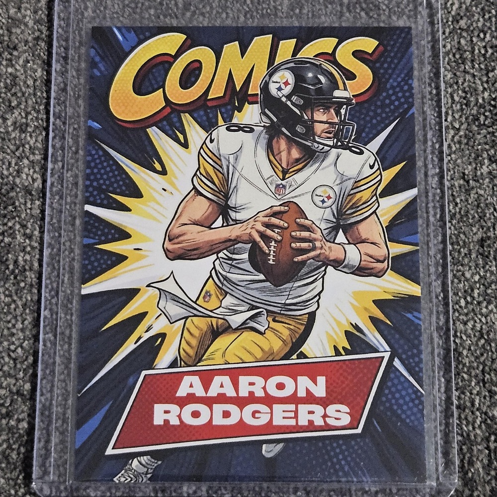 Aaron Rodgers CUSTOM Fan-Art Made Comics Football Card Pittsburgh Steelers
